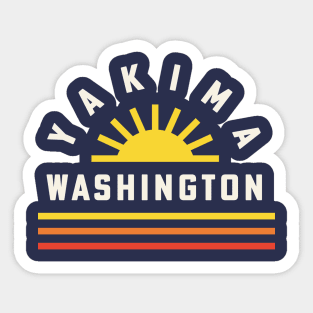 Yakima Washington Retro Vintage Stripes Sunset Sticker